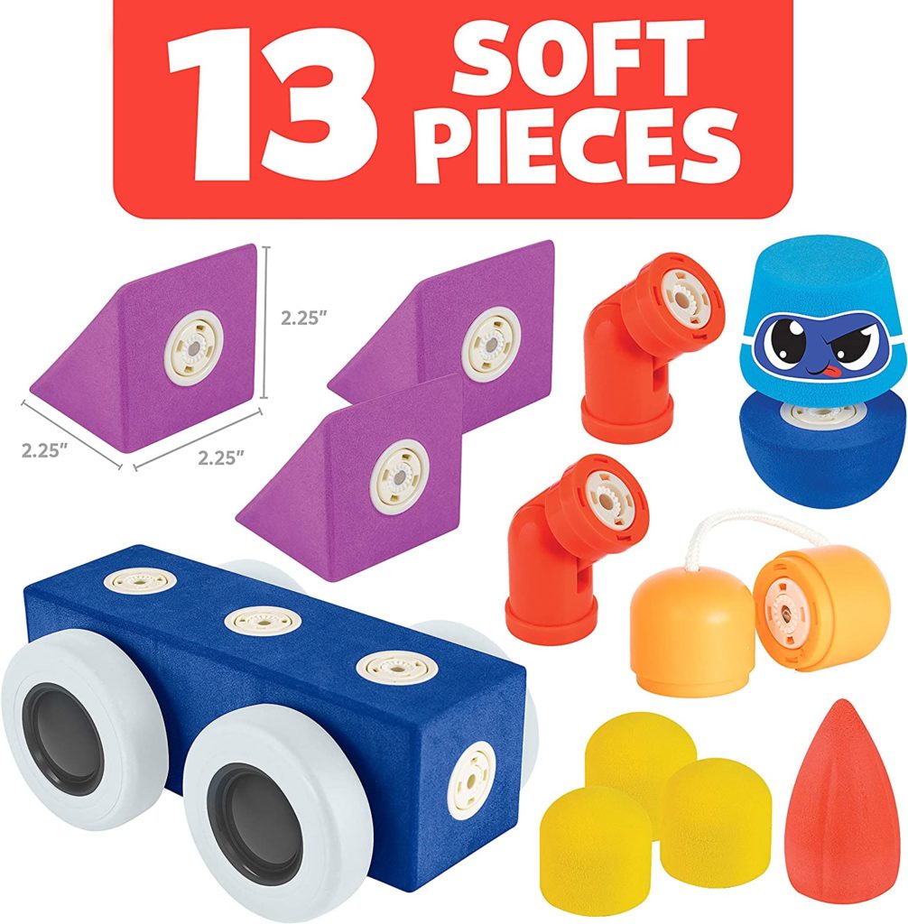 Blockaroo Magnetic Foam Building Blocks Roadster Set | Think Blue Marble