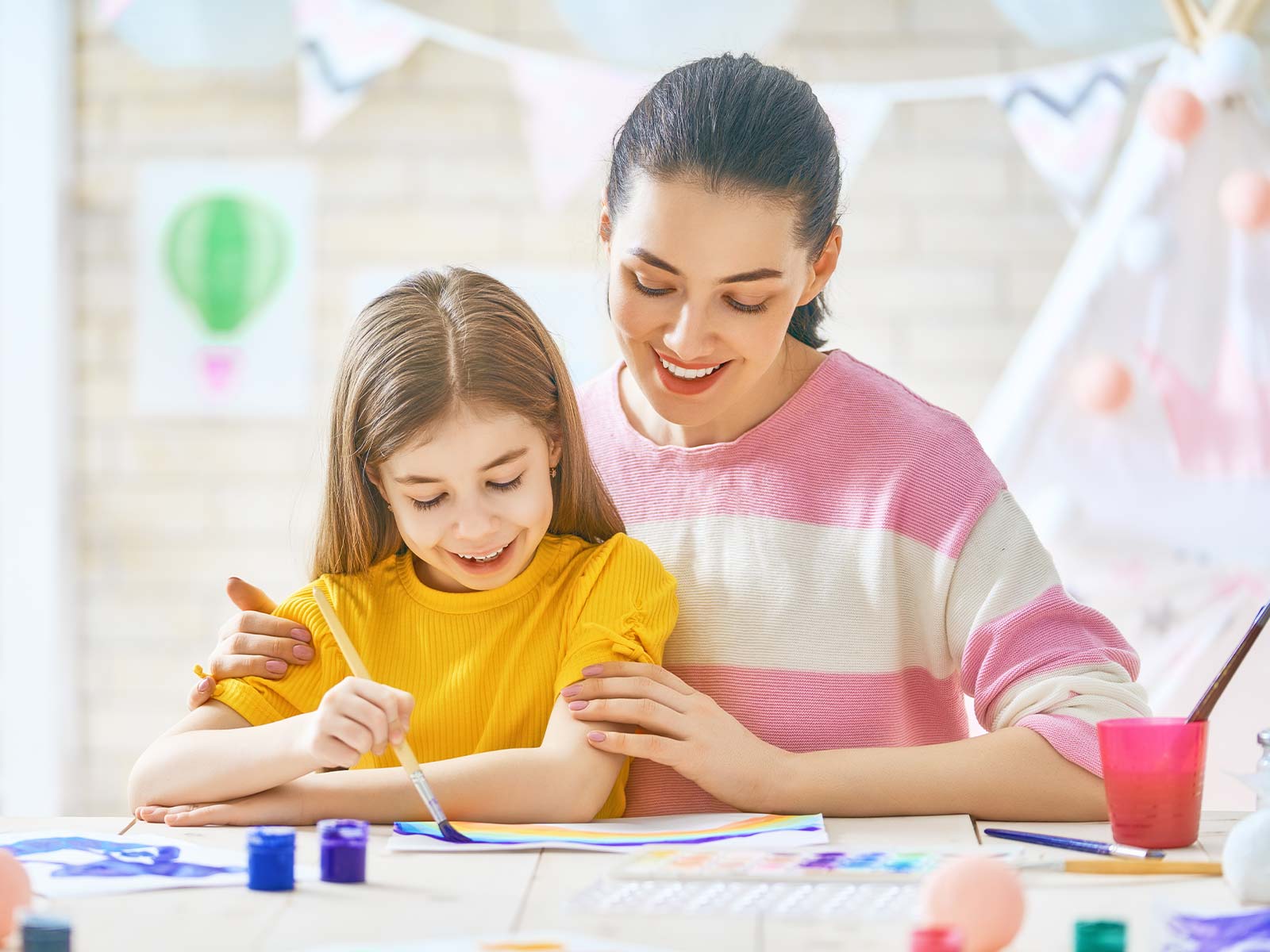 Mother and Daughter Painting