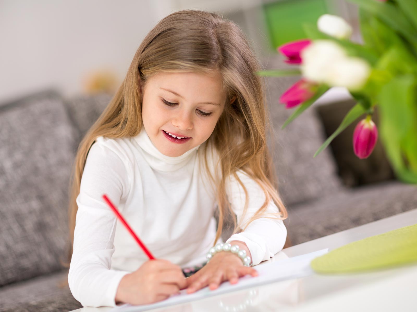 Girl writing letter