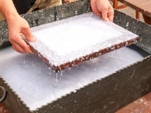 Papermaking screen full of pulp