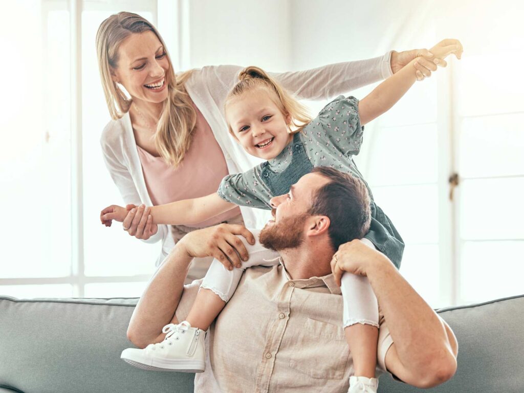Parents with happy child