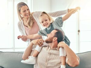 Parents with happy child