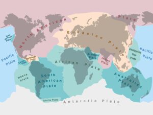 Map of tectonic plates on Earth